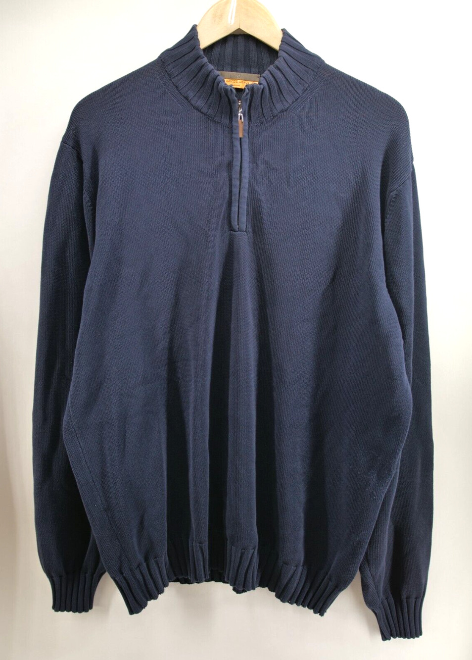 Davide Cenci Sweater Men's 56 Blue Pullover 1/4 Zip Long‎ Sleeve